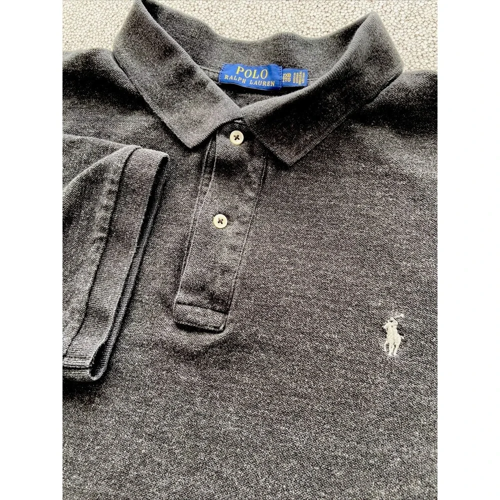 Polo Ralph Lauren Polo Shirt Mens Size 2XB Black Cotton Stretch Soft Casual